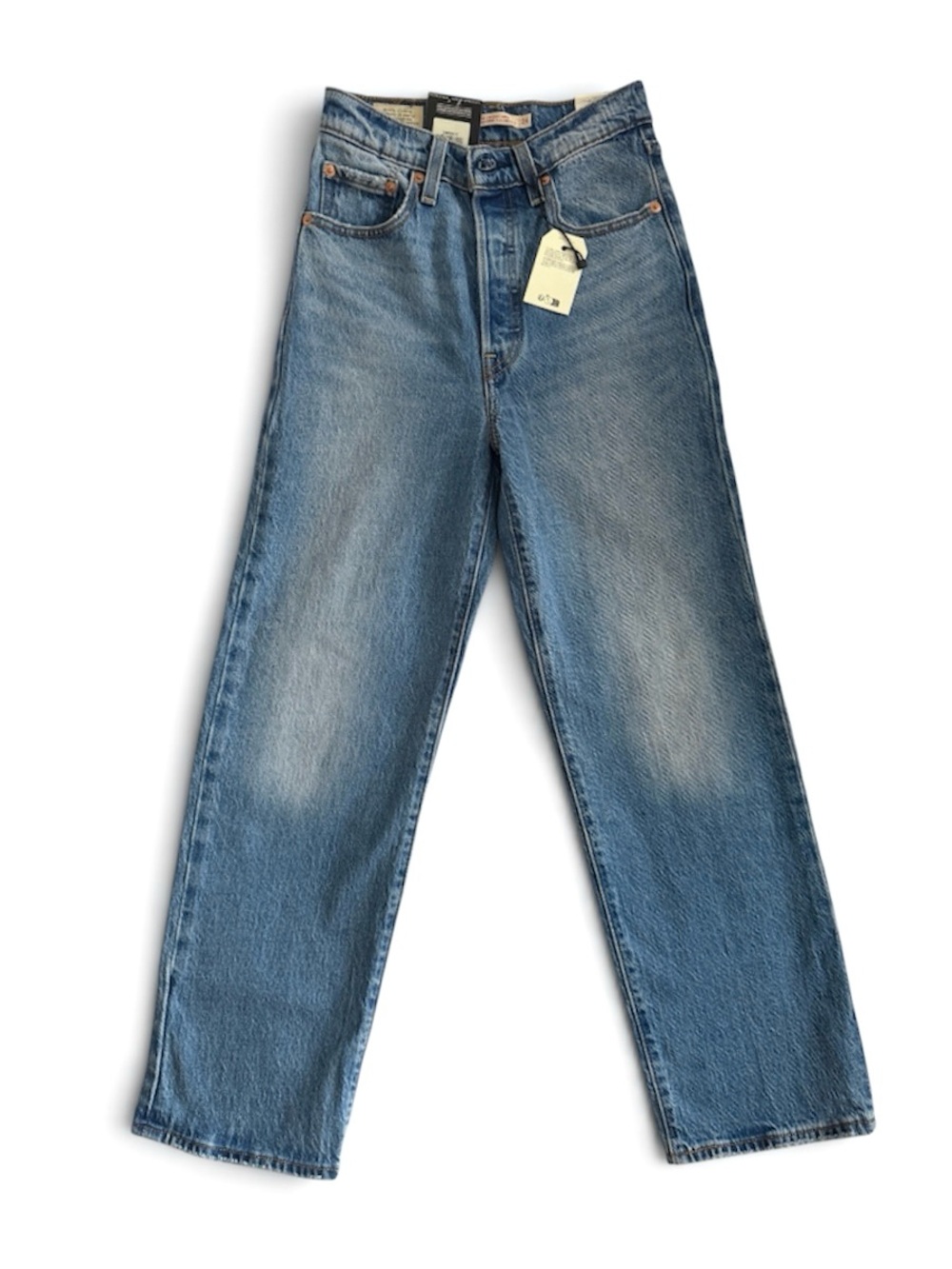 NWT Levi's Women’s Ribcage Straight Ankle 24x27 Medium Blue Denim - Picture 6 of 7